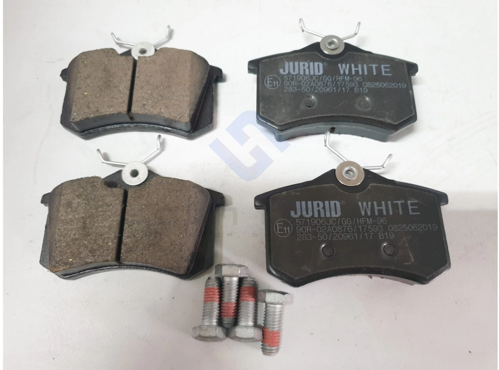 Audi A1, A2, A3, A4 B5/ B6/ B7, A6 C5, A8, TT, Volkswagen Beetle, Golf III/ IV/ V, Polo, Polo IV/ V/ VI and Scirocco III - Rear Brake Pad Set (JURID) 