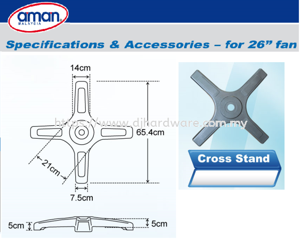 AMAN INDUSTRIAL SPECIFICATIONS & ACCESSORIES FOR 26 FAN CROSS STAND (BS) FAN LIGHTING & ELECTRICAL Selangor, Malaysia, Kuala Lumpur (KL), Sungai Buloh Supplier, Suppliers, Supply, Supplies | DJ Hardware Trading (M) Sdn Bhd