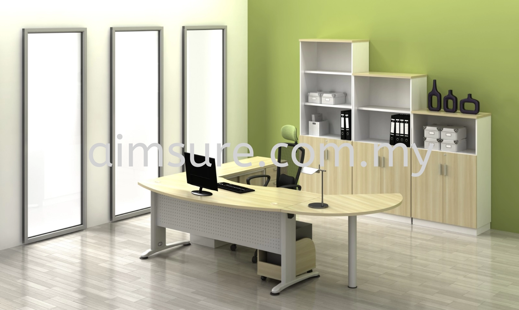 Executive full set table with filing cabinets AIM-BMB-55