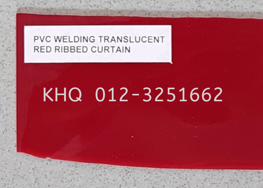 PVC Welding Translucent Red Ribbed Curtain Strip