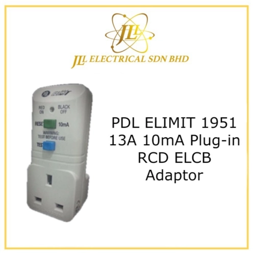 PDL ELIMIT 1951 13A 10mA Plug-in RCD ELCB Adaptor - JLL Electrical Sdn Bhd
