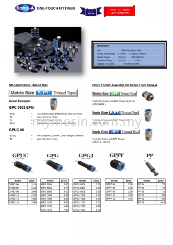 Sang-A One Touch Fittings 2