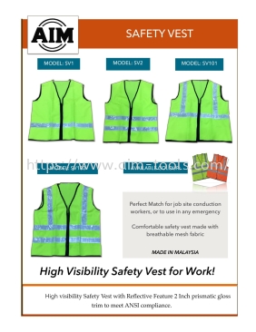 AIM SAFETY VEST  4LINE WITH 4 POCKET / ORANGE