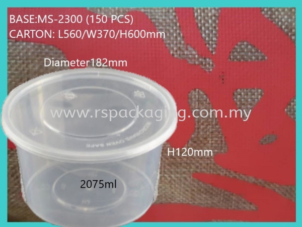 MS-2300 BASE+LIDS (150 PCS)x2 ROUND PLASTIC CONTIANER MICROWAVEABLE PLASTIC CONTAINNER Kuala Lumpur (KL), Malaysia, Selangor, Kepong Supplier, Suppliers, Supply, Supplies | RS Peck Trading