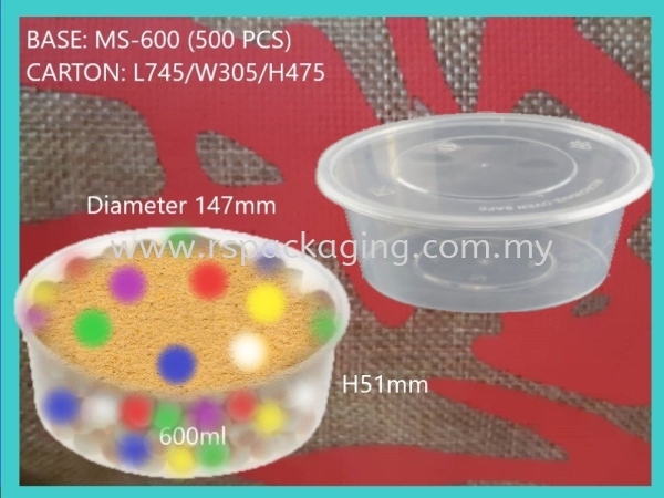 MS-600 BASE+LIDS (500 PCS)x2 ROUND PLASTIC CONTIANER MICROWAVEABLE PLASTIC CONTAINNER Kuala Lumpur (KL), Malaysia, Selangor, Kepong Supplier, Suppliers, Supply, Supplies | RS Peck Trading