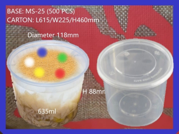 MS-25 BASE+LIDS (500 PCS)x2 ROUND PLASTIC CONTIANER MICROWAVEABLE PLASTIC CONTAINNER Kuala Lumpur (KL), Malaysia, Selangor, Kepong Supplier, Suppliers, Supply, Supplies | RS Peck Trading