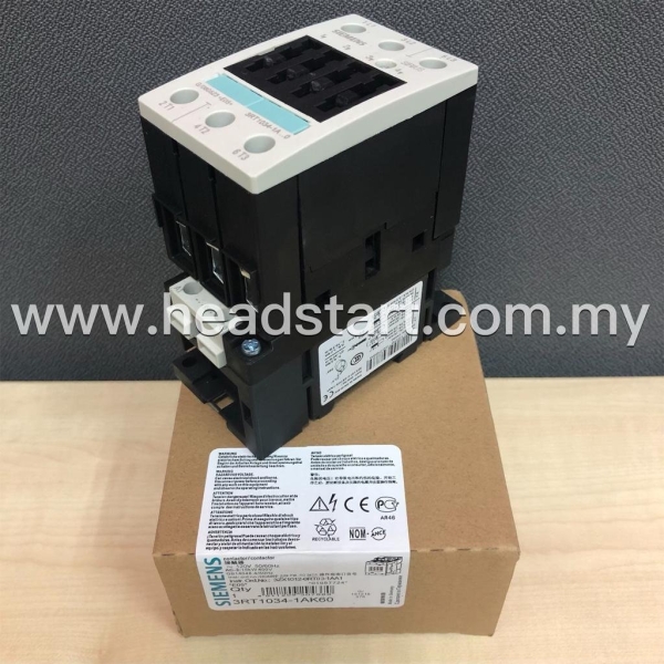 SIEMENS MAGNETIC CONTACTOR 3RT1034-1AK60 MALAYSIA Contactor SIEMENS Selangor, Kuala Lumpur (KL), Shah Alam, Malaysia Supplier, Suppliers, Supply, Supplies | Headstart Technologies Sdn Bhd