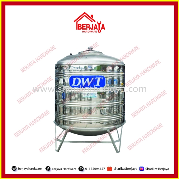 DWT VERTICAL ROUND BOTTOM WITH STAND 304 STAINLESS STEEL WATER TANK DWT Stainless Steel Water Tank Plumbing Johor, Malaysia, Ayer Hitam Supplier, Wholesaler, Supply, Supplies | Sharikat Berjaya