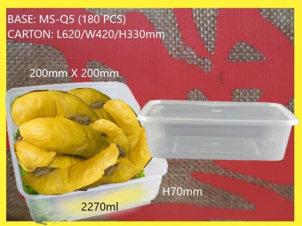 MS-Q5 BASE+LIDS (180 PCS)x2 SQUARE PLASTIC CONTIANER MICROWAVEABLE PLASTIC CONTAINNER Kuala Lumpur (KL), Malaysia, Selangor, Kepong Supplier, Suppliers, Supply, Supplies | RS Peck Trading