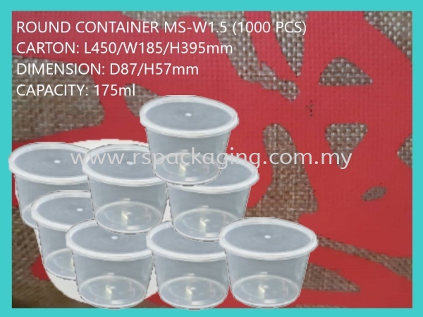MS-W1.5 BASE+LIDS (1000 PCS)x2 ROUND PLASTIC CONTIANER MICROWAVEABLE PLASTIC CONTAINNER Kuala Lumpur (KL), Malaysia, Selangor, Kepong Supplier, Suppliers, Supply, Supplies | RS Peck Trading