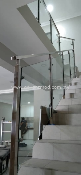 Stainless Steel Staircase Glass Railing With 12mm Tempered Clear Glass Stainless Steel Glass Railing Selangor, Malaysia, Kuala Lumpur (KL), Puchong Supplier, Supply, Supplies, Retailer | Advanz Mod Trading