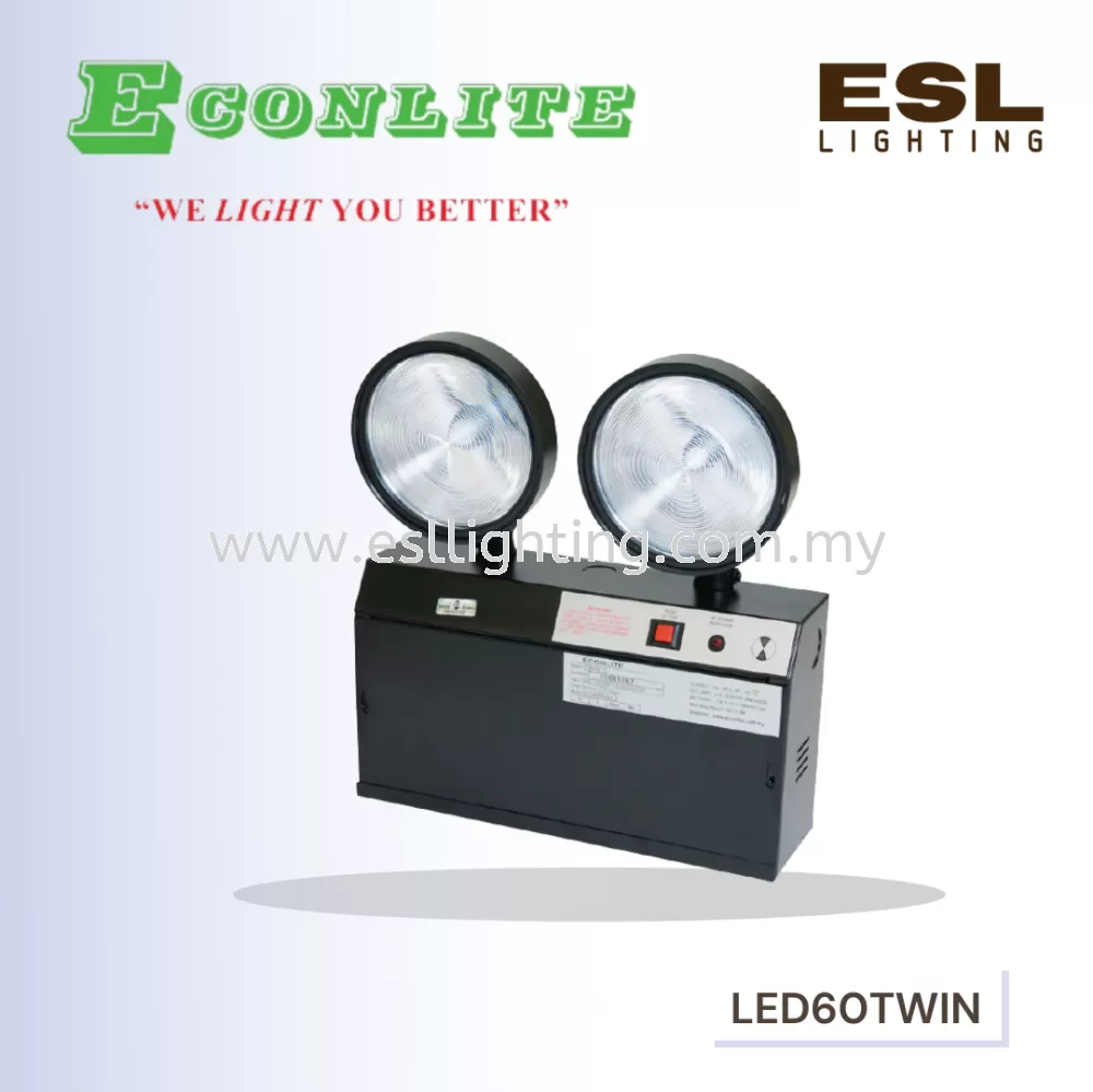 ECONLITE LED-60 TWIN-LAMP SELF-CONTAINED EMERGENCY LIGHTING LUMINAIRE