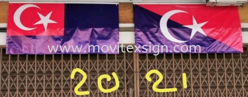 Johor state flag and district flag 