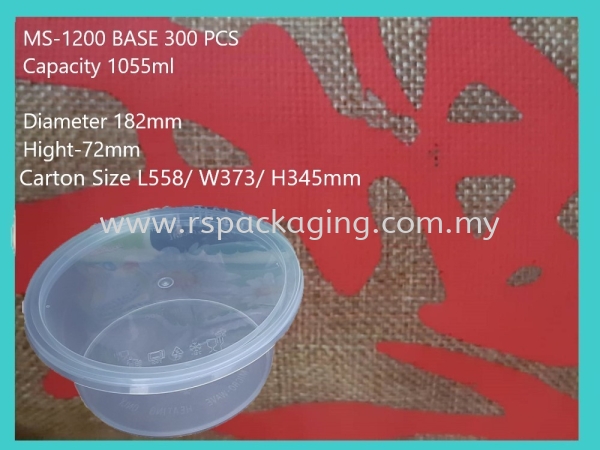 MS-1200 BASE+LIDS (300 PCS) ROUND PLASTIC CONTIANER MICROWAVEABLE PLASTIC CONTAINNER Kuala Lumpur (KL), Malaysia, Selangor, Kepong Supplier, Suppliers, Supply, Supplies | RS Peck Trading