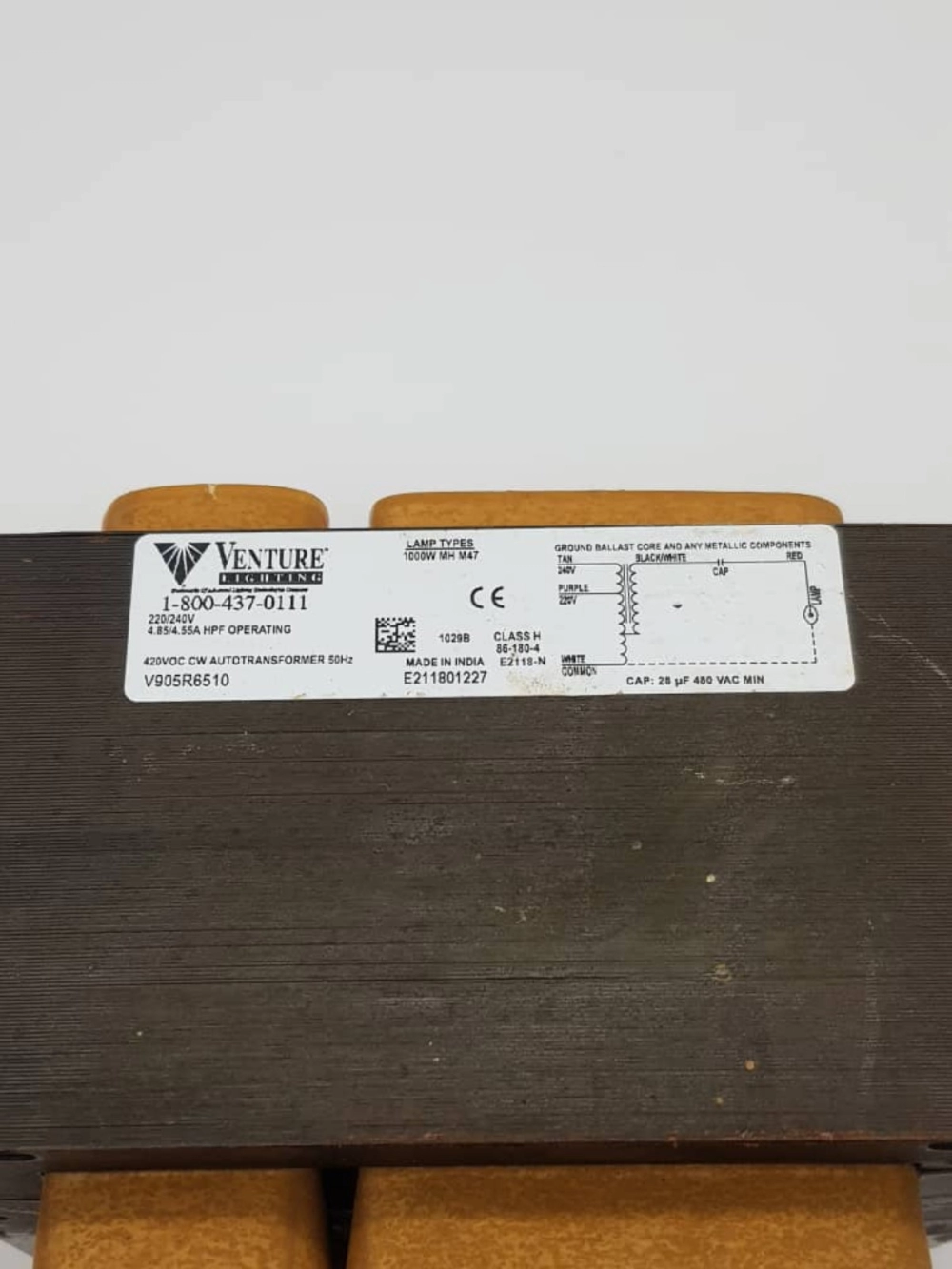 VENTURE V905R6510C 1000W CWA AUTOTRANSFORMER CORE BALLAST 50HZ C/W 28UF CAPACITOR