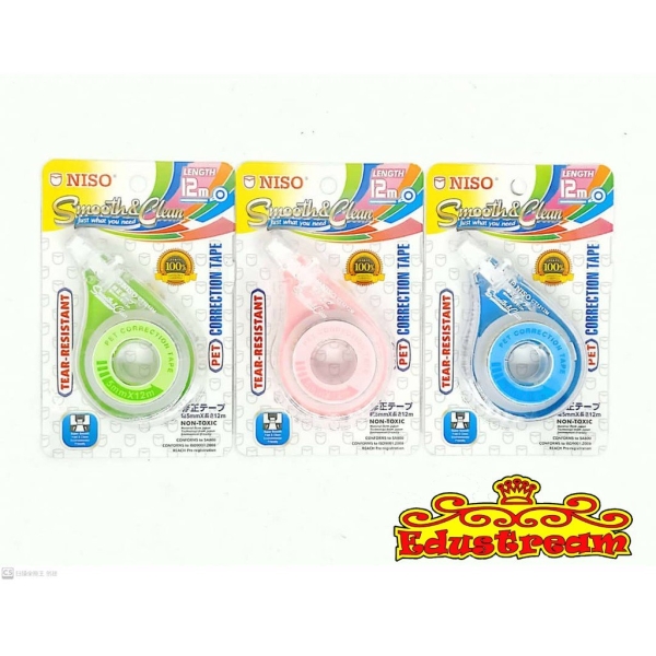 NISO SMOOTH&CLEAN 12M CT1212M(1) Correction Tape/Pen Writing & Correction Stationery & Craft Johor Bahru (JB), Malaysia Supplier, Suppliers, Supply, Supplies | Edustream Sdn Bhd