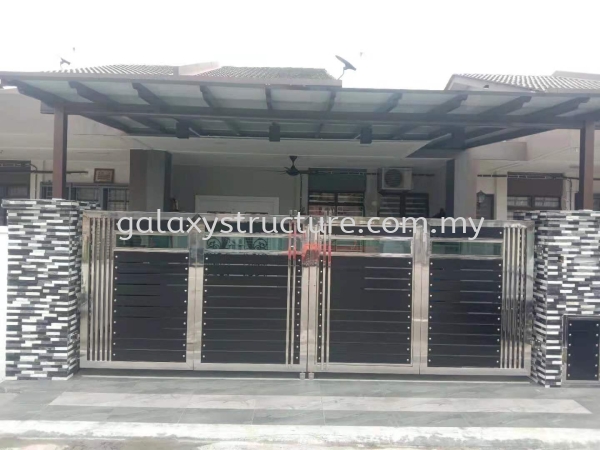 Stainless steel folding gate-aluminium plate-small door @ Jalan Kebun Nenas Bandar Putera 2, 41200 Klang. Folding Gate  Pintu Pagar Selangor, Malaysia, Kuala Lumpur (KL), Shah Alam Supplier, Suppliers, Supply, Supplies | GALAXY STRUCTURE & ENGINEERING SDN BHD