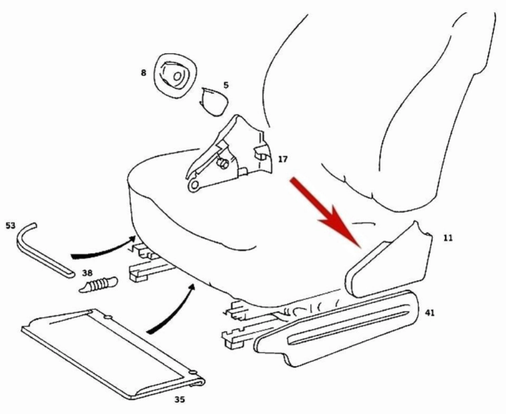 Mercedes-Benz W126 - Right Side Reclining Seat Hinge Cover for Right Seat ~ Beige (Original MB)