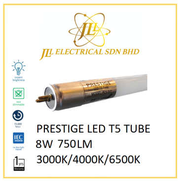 PRESTIGE LED T5 TUBE 8W 165-265V 750LM 2FT [3000K/4000K/6500K]