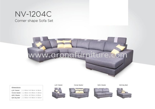 NV-1204C CORNER SOFA Fabric Sofa Arona Johor Bahru (JB), Malaysia, Skudai Supplier, Suppliers, Supply, Supplies | Arona Furniture Sdn. Bhd.