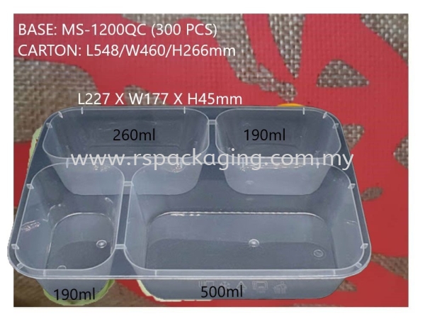 MS-1200 QC BASE+LIDS (300 PCS)x2 COMPARTMENT PLASTIC CONTAINER MICROWAVEABLE PLASTIC CONTAINNER Kuala Lumpur (KL), Malaysia, Selangor, Kepong Supplier, Suppliers, Supply, Supplies | RS Peck Trading