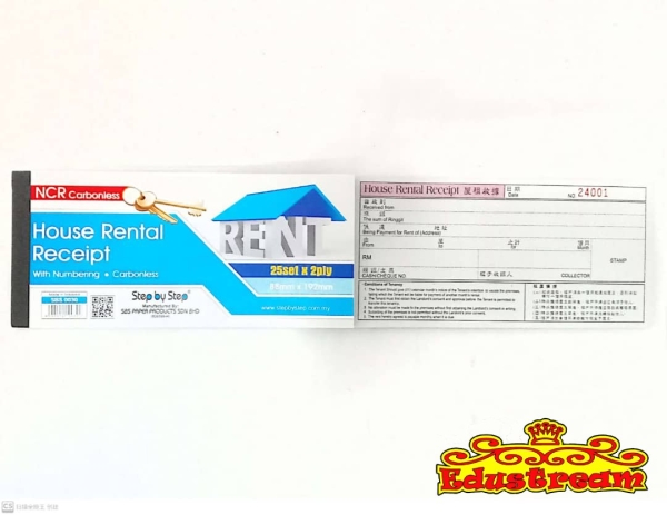 READY STOCK!!! Step by Step NCR House Rental Receipt 25 Set x 2 Ply SBS 0030 Bill Book School & Office Equipment Stationery & Craft Johor Bahru (JB), Malaysia Supplier, Suppliers, Supply, Supplies | Edustream Sdn Bhd