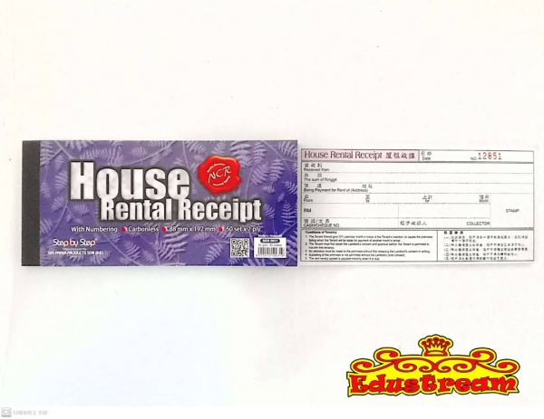 Step by Step NCR House Rental Receipt 50 Set x 2 Ply SBS 0031 Bill Book School & Office Equipment Stationery & Craft Johor Bahru (JB), Malaysia Supplier, Suppliers, Supply, Supplies | Edustream Sdn Bhd