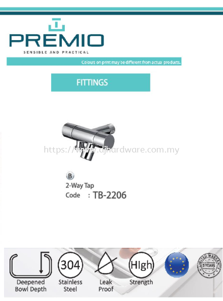 PREMIO SENSIBLE AND PRACTICAL FITTINGS 2 WAY TAP TB2206 (WS) BATHROOM TAPS SHOWER BATHROOM KITCHEN & BATHROOM Selangor, Malaysia, Kuala Lumpur (KL), Sungai Buloh Supplier, Suppliers, Supply, Supplies | DJ Hardware Trading (M) Sdn Bhd