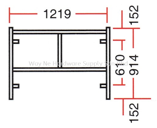 Short Frame 1219(mm) X 1219(mm) Short Frame SCAFFOLDING SCAFFOLDING & ACCESSORIES Selangor, Malaysia, Kuala Lumpur (KL), Klang Supplier, Suppliers, Supply, Supplies | Way Ne Hardware Supply Sdn Bhd