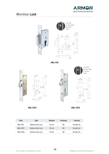 ARMOR Mortise  Mortise Lock Kuala Lumpur (KL), Malaysia, Selangor Supplier, Suppliers, Supply, Supplies | HOONG THYE LOCKSMITH