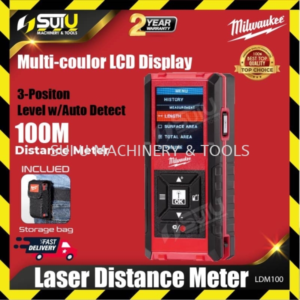 MILWAUKEE LDM 100 100M Laser Distance Meter Laser Distance Meter Measuring Instruments Kuala Lumpur (KL), Malaysia, Selangor, Setapak Supplier, Suppliers, Supply, Supplies | Sui U Machinery & Tools (M) Sdn Bhd