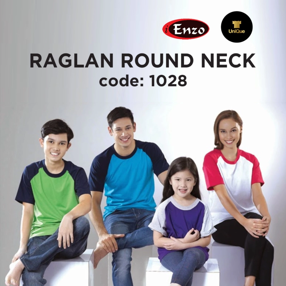 T-shirt Roundneck Raglan Adult & Children | Plain Long Sleeve Raglan Roundneck | 1028