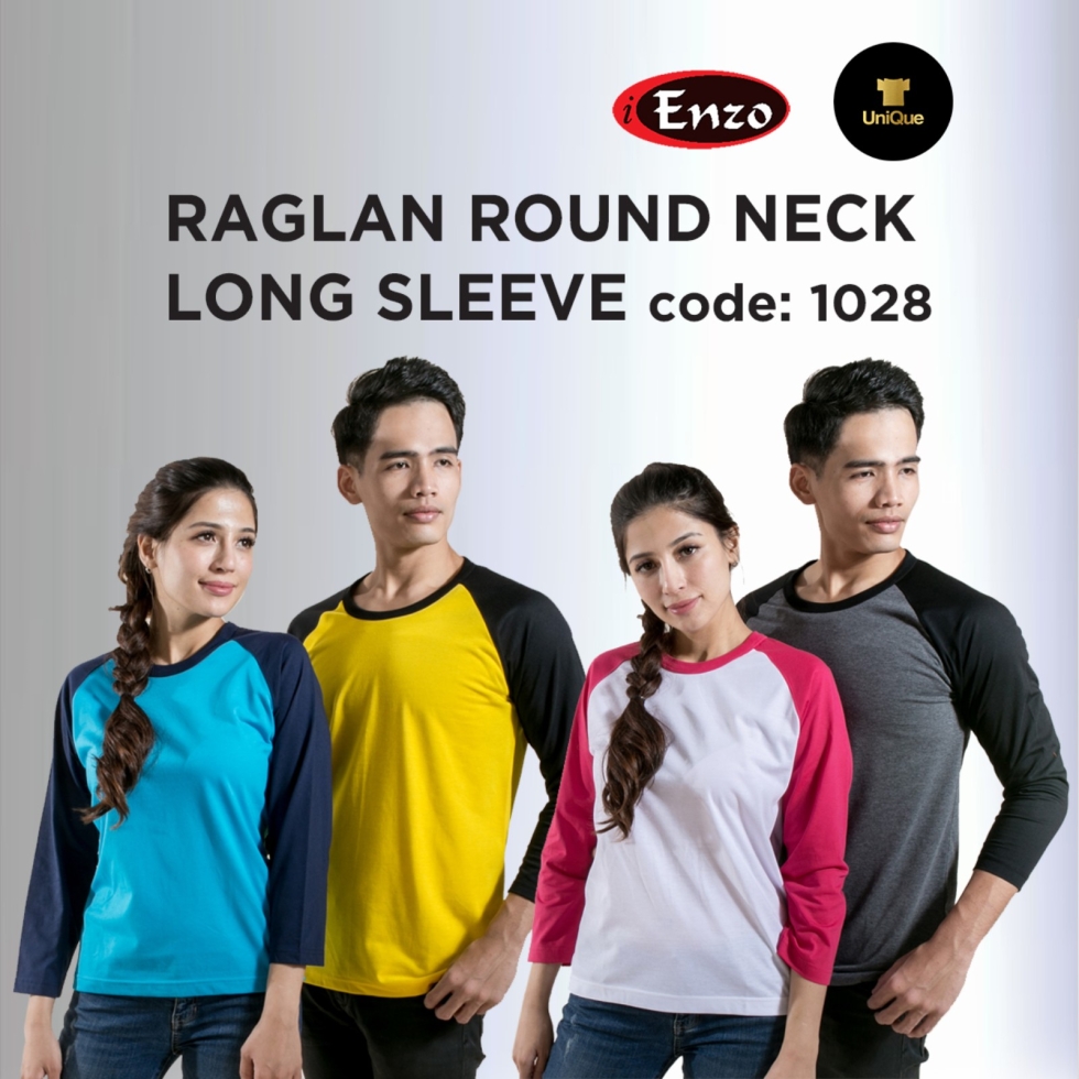 T-shirt Roundneck Raglan Adult & Children | Plain Long Sleeve Raglan Roundneck | 1028