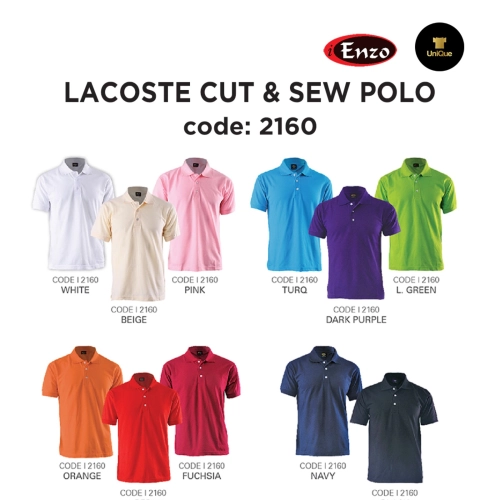 T-shirt Collar | Plain Collar T-shirt | Polo T-shirt | 30TC Lacoste Adult 2160