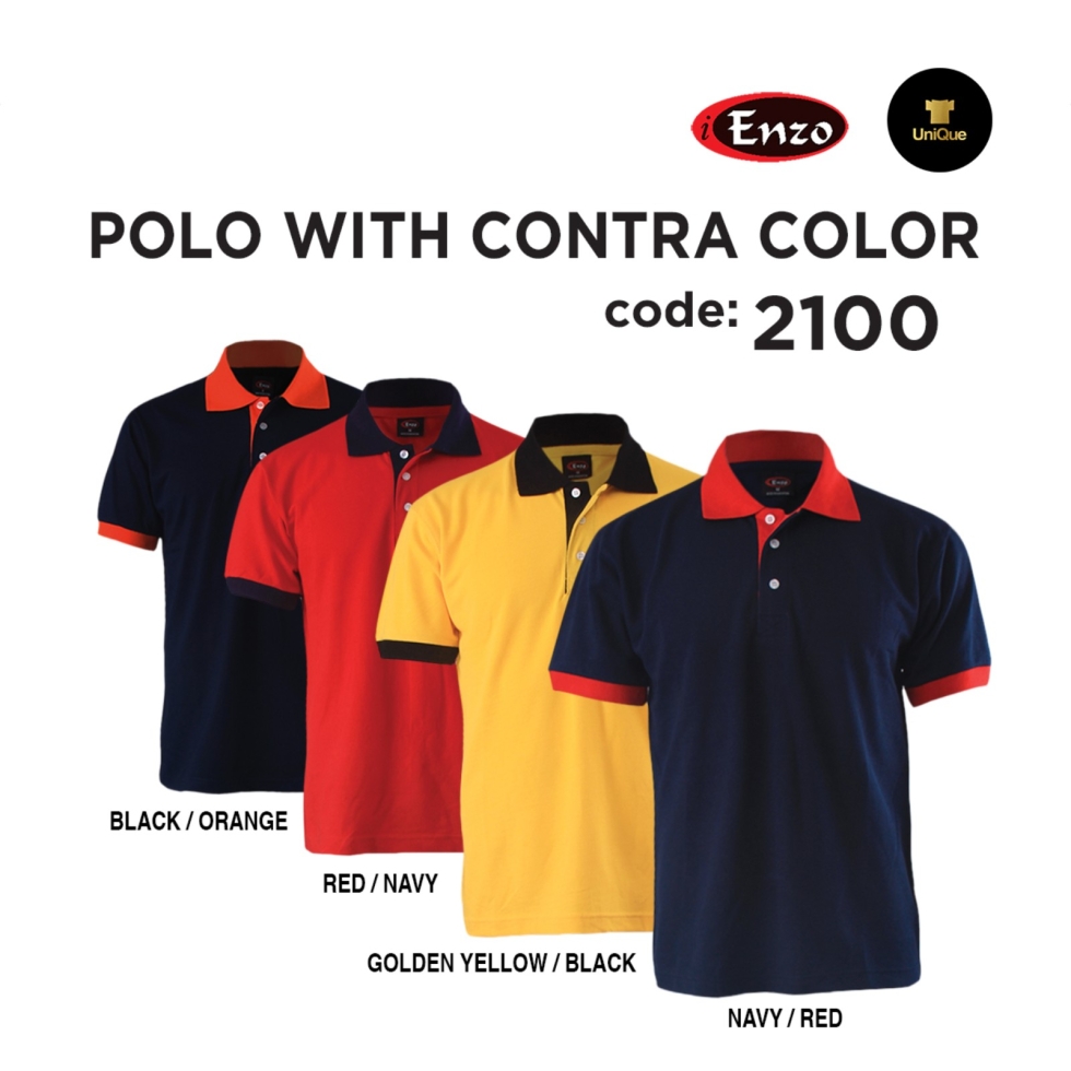 T-shirt Collar | Polo T-shirt | Plain Collar T-shirt | Adult ENZO 2100