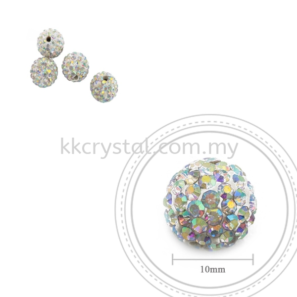 Bling Ball, 10mm, A101, Rainbow White, 4pcs:pack 10mm Bling Ball Kuala Lumpur (KL), Malaysia, Selangor, Klang, Kepong Wholesaler, Supplier, Supply, Supplies | K&K Crystal Sdn Bhd