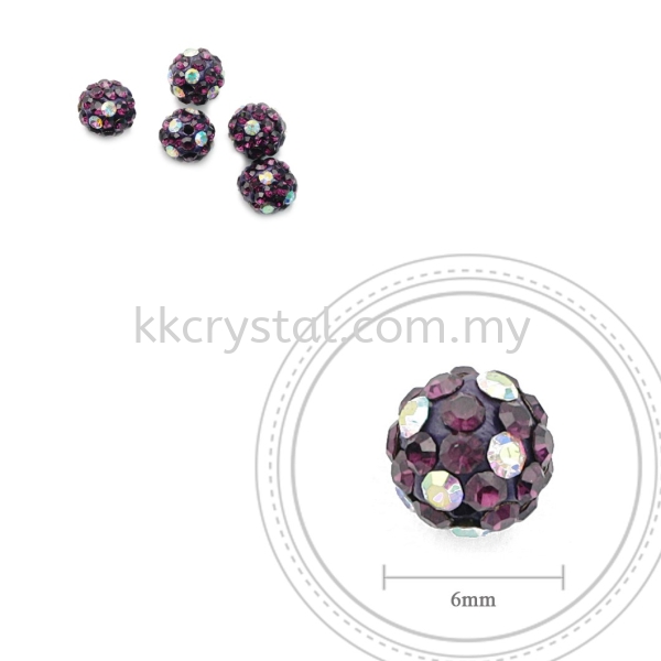 Bling Ball, 6mm, C012 Amethyst + Rainbow DOT, 5pcs:pack 06mm Bling Ball Kuala Lumpur (KL), Malaysia, Selangor, Klang, Kepong Wholesaler, Supplier, Supply, Supplies | K&K Crystal Sdn Bhd