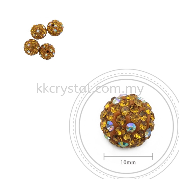 Bling Ball, 10mm, C030, Topaz + Rainbow DOT, 4pcs:pack 10mm Bling Ball Kuala Lumpur (KL), Malaysia, Selangor, Klang, Kepong Wholesaler, Supplier, Supply, Supplies | K&K Crystal Sdn Bhd