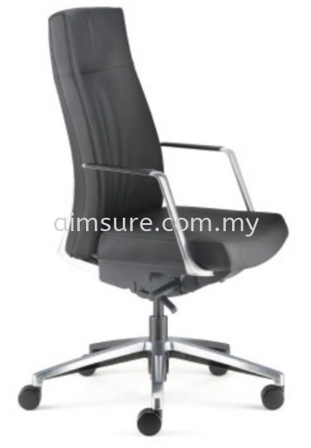 Premium medium back leather chair AIM6311L(Side view)
