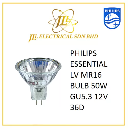 PHILIPS ESSENTIAL LV MR16 BULB 50W GU5.3 12V 36D EXN - JLL Electrical Sdn Bhd