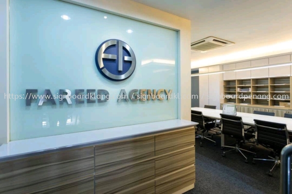 fareed agency stainless steel box up lettering indoor without light signage signboard at klang kuala lumpur Huruf Timbul Keluli Tahan Karat Kuala Lumpur (KL), Malaysia Pembinaan, Pasang, Pembekal | Great Sign Advertising (M) Sdn Bhd