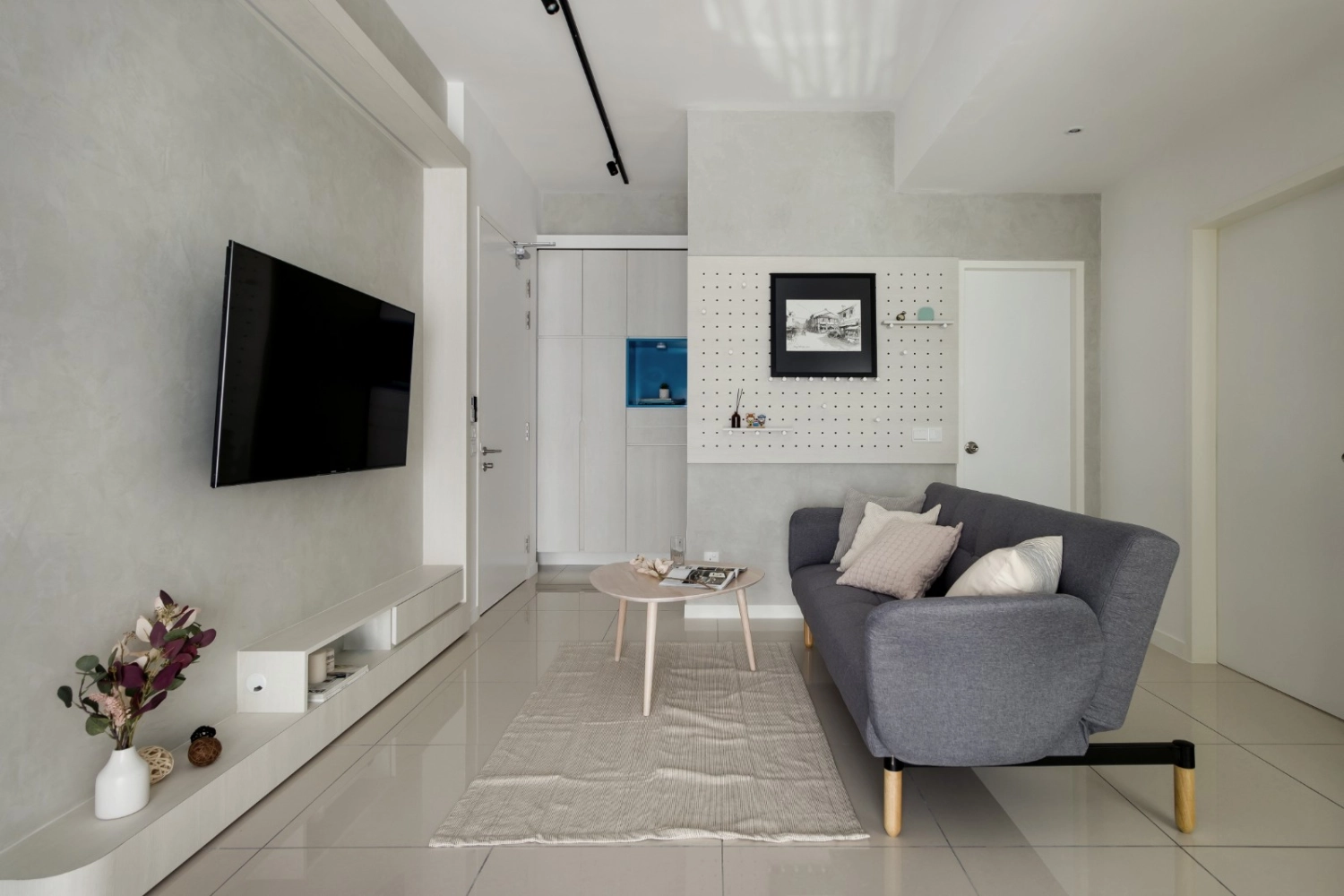 Studio - Living, TV Feature, Scandi Industrial