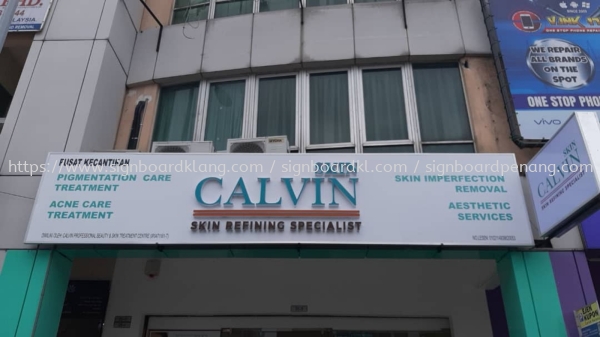 calvin aluminum box up 3d led frontlit lettering signage signboard at klang selangor PAPAN TANDA HURUF TIMBUL 3D Selangor, Malaysia, Kuala Lumpur (KL) Pembuat, Pebekal, Pemasangan | Great Sign Advertising (M) Sdn Bhd