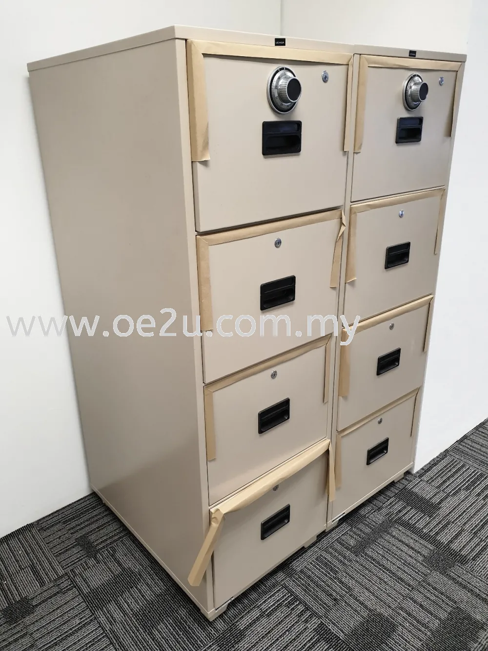 UCHIDA 4 Drawer Fire Resistant Filing Cabinet (B4-4D)_340kg