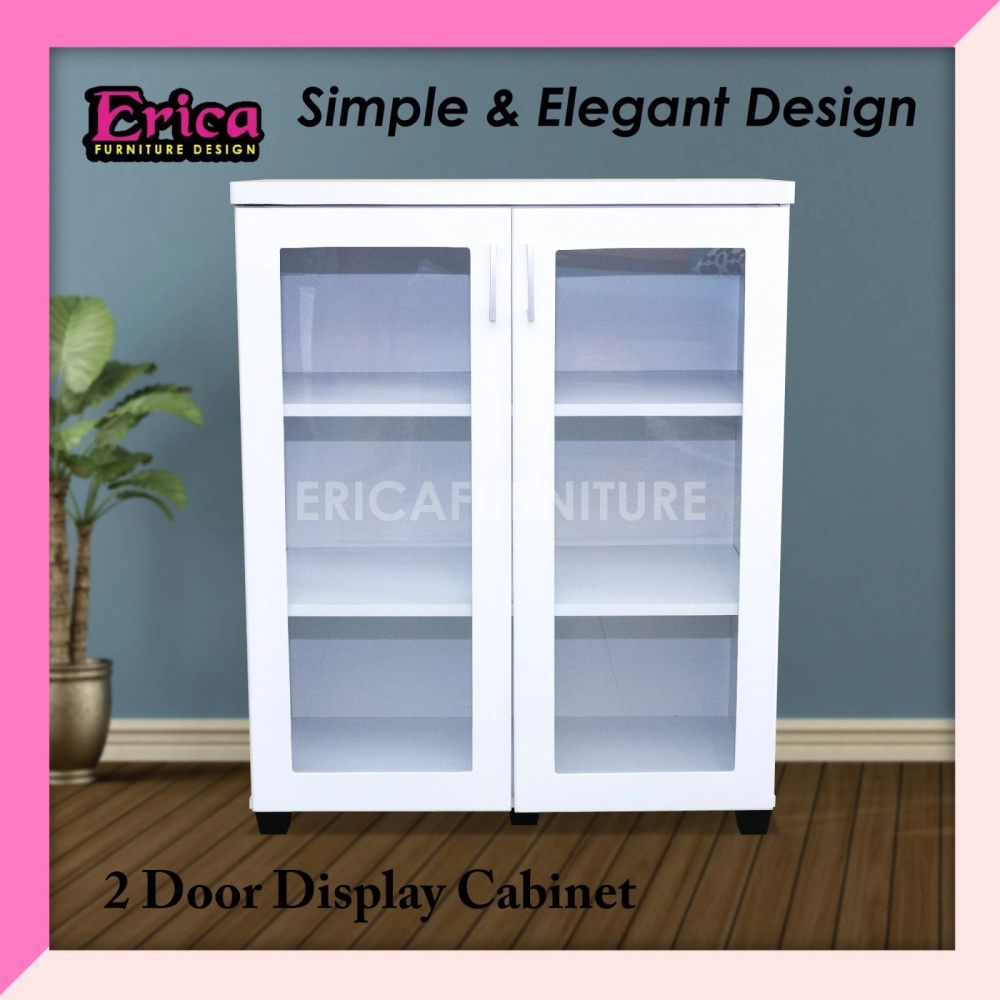 2 DOOR Display Cabinet & Book Cabinet 100% Melamine wood