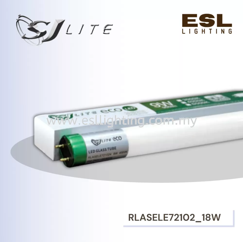 SJLITE 18W 1800LUMEN 0.9PF ECO LED T8 GLASS TUBE 