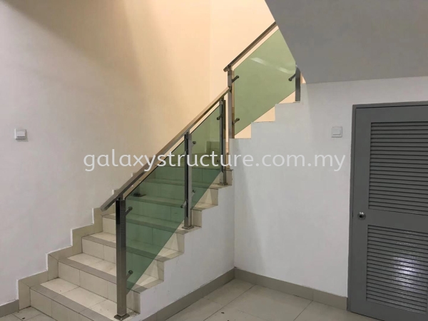 To Fabrication Staircase Stainless Steel with Tempered Glass Balkoni Tangga Selangor, Malaysia, Kuala Lumpur (KL), Shah Alam Supplier, Suppliers, Supply, Supplies | GALAXY STRUCTURE & ENGINEERING SDN BHD