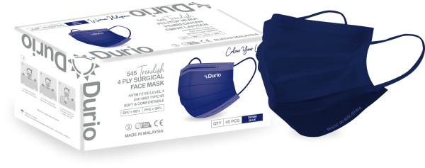 Durio 545 Trendish 4 Ply Surgical Face Mask - Denim Blue 545 Trendish Adult Face Mask 4 Ply Surgical Face Mask Malaysia, Johor Bahru (JB) Manufacturer, Supplier, Supply, Supplies | Durio PPE Sdn Bhd