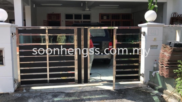  OPEN DOOR MAIN GATE STAINLESS STEEL Johor Bahru (JB), Skudai, Malaysia Contractor, Manufacturer, Supplier, Supply | Soon Heng Stainless Steel & Renovation Works Sdn Bhd