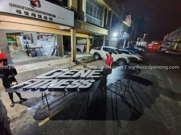 Gene Fitness 3D Led Frontlit Lettering Signage Signboard At Klang Kuala Lumpur  ALUMINIUM BIG 3D BOX UP LETTERING SIGNAGE Kuala Lumpur (KL), Malaysia Supplies, Manufacturer, Design | Great Sign Advertising (M) Sdn Bhd